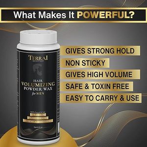 Poudre volumisante pour cheveux pour hommes |   Coiffage des cheveux à tenue forte 24h avec fini mat |   Poudre coiffante pour cheveux entièrement naturelle et sûre - Product Image 3