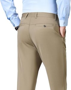Pantalones de Vestir Formales para Hombre Cortex, Corte Regular, Casuales, de Negocios, Frente Plano, Sin Arrugas, Cómodos, Elásticos, Profesionales - Product Image 3