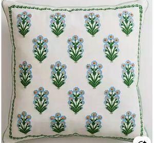 Cojín Cuadrado de Lino Floral, Diseño Bordado y Tejido, Cojín Decorativo para Todas las Temporadas - Product Image 4