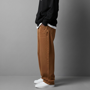 Pantalones Vaqueros de Mezclilla Rectos de Lavado Claro con Logotipo Bordado Estilo Hip Hop, Hechos a Medida, Tallas Grandes, para Hombre, Venta Caliente - Product Image 6