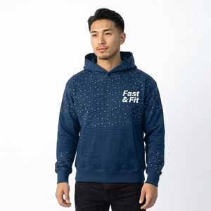 เสื้อฮู้ดดี้สไตล์ใหม่สำหรับฤดูหนาว  แบบยูนิเซ็กส์สำหรับผู้ชาย  ปักโลโก้ตามสั่ง ประดับด้วยเพชร  ผ้าฝ้ายฟลีซ 100% - Product Image 3