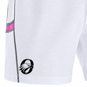 Men White Contrast Stitching Rugby Shorts Polyester <b>Athletic</b> Training Shorts Side <b>Tape</b> Sports Wear Team Match Uniform Apparel - Product Image 3