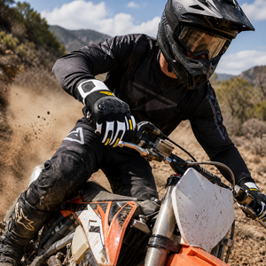 Gants de moto personnalisés blancs, noirs et jaunes avec protection rigide des articulations, antidérapants, équipement de conduite, protection des poignets pour usages multiples - Product Image 6