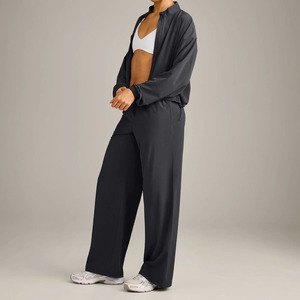 Conjunto de Chaqueta Cortavientos para Mujer, Sólido, con Puños Elásticos, Ventilación Trasera, Resistente al Sudor y al Agua, Talla Grande, Ecológico y Transpirable - Product Image 1