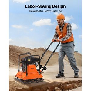 Compacteur à plaque vibrant à moteur thermique 6,5 CV 196 cm³, 5700 VPM, force de compactage de 4047 lb, plaque de 21 x 16 po, modèle Walk B - Product Image 2
