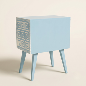 Elegante Mesita de Noche Moderna de Dos Cajones con Incrustaciones de Hueso, Mueble Multiusos para Sala de Estar y Dormitorio - Product Image 2