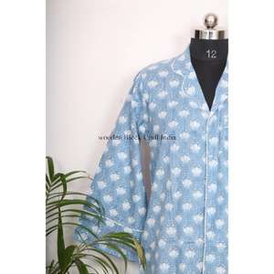 Chemise longue en coton style kimono pour femme, charme capricieux, élégance fluide et soyeuse, robes décontractées en gros - Product Image 2