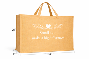 <b>Extra</b> <b>Large</b> Natural Jute Tote Bag with white <b>Print</b> Eco Friendly Reusable Shopping Grocery Bag Heavy Duty Custom Logo Burlap Tote - Product Image 3