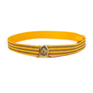 Ceinture tricotée jaune de haute qualité avec boucle en alliage, style décontracté, design rayé en polyester et coton - Product Image 1