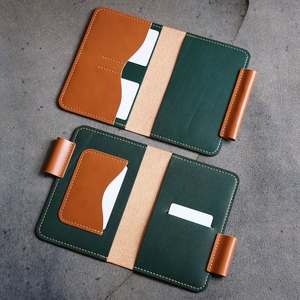 Portable Leather Travel Passport <b>Wallet</b> Multi-Card Slots Notebook Cover Travel <b>Document</b> Organizer Card Slots Pen Loop for Men - Product Image 3