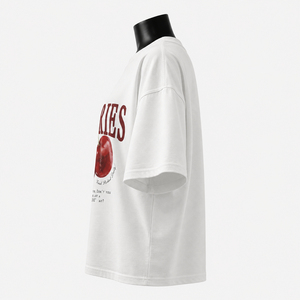 T-shirt en coton imprimé personnalisé pour femme, col rond, manches courtes, coupe ample, style décontracté, printemps-été, tissu jersey, prix abordable, OEM - Product Image 5