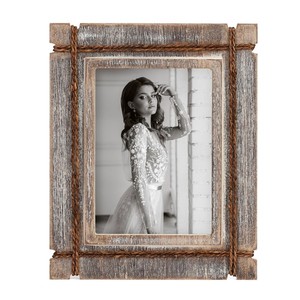 Rustic Reclaimed Wood Handmade Eco-friendly <b>Photo</b> <b>Frame</b> Set 5-Piece Assorted Sizes-Antique Brown Home Decor Wholesale - Product Image 2
