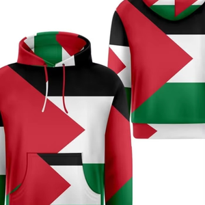 Sudadera con capucha estampada con la bandera de Palestina, prenda informal de algodón, capa cálida para el invierno, cómoda para el día a día, tela transpirable, corte relajado, estilo de vida. - Product Image 6