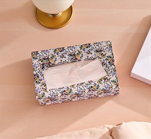 Modern Floral Printed Wooden Square Tissue Holder Handmade Decorative Storage Box for Home Kitchen Tabletop - Product Image 3