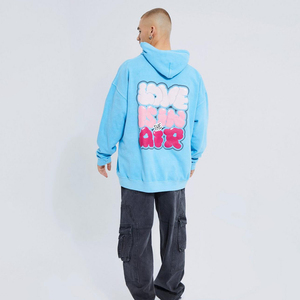 Sweat-shirt à capuche personnalisé de qualité supérieure avec impression en relief, intérieur en polaire doux, style streetwear oversize pour hommes et femmes - Product Image 2