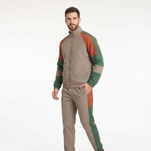Custom Men's Nylon Windbreaker <b>Jogger</b> Set Quick Dry Color Block <b>Zip</b>-Up Hoodie and Pants Woven Sporty - Product Image 2