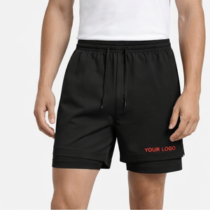 Custom Logo 2 In 1 Training <b>Shorts</b> <b>Men's</b> Layered Gym <b>Shorts</b> <b>Compression</b> Liner Running <b>Shorts</b> For <b>Men</b> 2026 - Product Image 2