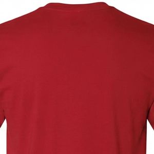 T-shirt rouge uni à col rond et manches courtes pour homme, en coton doux, décontracté, basique, léger, respirant, pour l'été, à porter au quotidien, vente en gros - Product Image 3