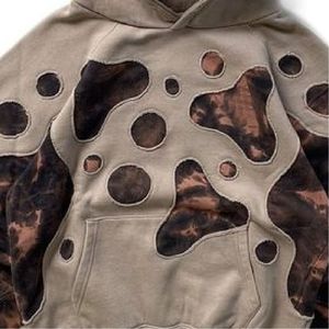 Sudadera con Capucha Oversize para Hombre al por Mayor OEM, Diseño de Manga Murciélago con Retazos y Recortes, Transpirable, de Algodón Tejido, Estilo Otoñal - Product Image 6