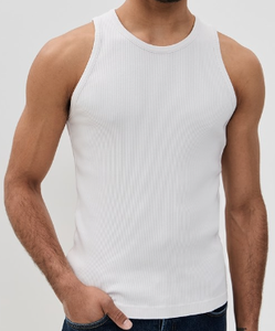 ODM Customize Regular Hip Hop Men's Muscle Tank <b>Top</b> Soft Cotton Polyester <b>Sleeveless</b> Streetwear Tee <b>Summer</b> Gym Fit - Product Image 4