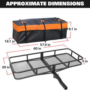 Remorque porte-bagages pour SUV/camion, capacité 500 lb, acier robuste, attelage de remorque, porte-bagages pour SUV, camion, voiture GAPCGC001 - Product Image 4