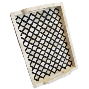 ถาดคุณแม่ทำด้วยมือคุณภาพระดับพรีเมี่ยมพร้อมงานฝังที่ประณีตเหมาะสำหรับการให้เป็นของขวัญของตกแต่งห้องอาหารและหรูหรา - Product Image 1