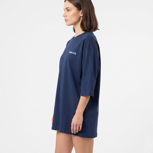 Women's Fashion Oversized Crew Neck Cotton Tee Longline Three Quarter Sleeve Lightweight Custom Logo Casual Wear - Product Image 4