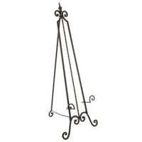 Verzierte Metall-Malerei-Staffelei mit Verstellbarer Höhe, Heimdekoration, Foto-Display, Bodenstaffelei, Handgefertigt, Amson Messing AG-32253