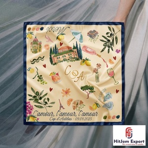 Elegante Bufanda Personalizada con Estampado, Sensación de Seda Suave, Pañuelo de Moda para la Cabeza, Fabricante y Proveedor Textil de Marca Privada OEM ODM - Product Image 2