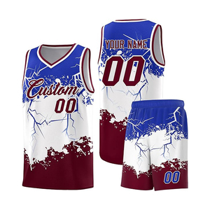Uniformes de basket-ball personnalisés en polyester pour hommes, shorts respirants à séchage rapide, effet ombré pour équipe - Product Image 1