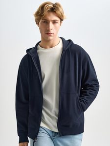 Sudadera con capucha y cremallera bidireccional de peso medio en felpa francesa. Sudadera con Capucha y Cremallera de Mezcla de Algodón para Hombre, Mujer, Unisex - Product Image 2