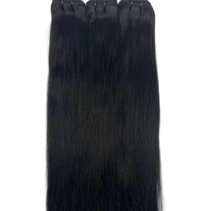 Cheveux humains vierges naturels non traités, trame plate, super double drawn, cuticules alignées, lisses ou ondulés, indiens, 100g - Product Image 5