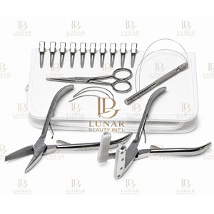 Nouvel arrivage : Kit d'outils professionnels personnalisés pour extensions capillaires – Pinces à pression pour bandes adhésives, crochets en boucle, aiguilles en C, ciseaux et pinces de coiffure - Product Image 2