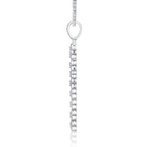 Colgante Solitario Clásico con Diamantes Redondos de Corte Brillante Engastados en Acero Inoxidable Chapado en Rodio, Joyería de Moda Unisex - Product Image 3