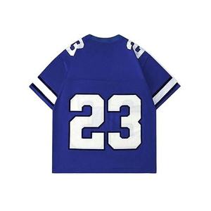 Print Logo Front Unisex V-neck Quick Dry Breathable Oversized Short Soccer Basketball Baseball Cropped <b>Drop</b> Shoulder Mesh Custom - Product Image 4