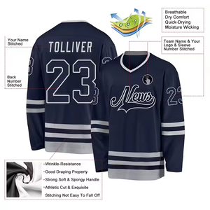 New Arriver Breathable Digital Print Custom Logo 100% Polyester Field Hockey Jerseys Unisex - Product Image 6
