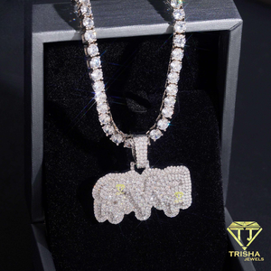 จี้หมีเพชรโมอิสซาไนต์ทรงพิเศษ เงินแท้ 925 ประดับเพชรแบบ Iced Out เครื่องประดับฮิปฮอปสั่งทำได้ หรูหรา ทันสมัย - Product Image 5