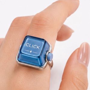Fidget Rings with Clickable Mechanical Keyboard Keycap, Statement Ring Toy for <b>Computer</b> Geek Funny Gifts - Product Image 5