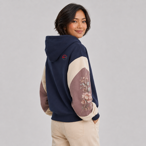 Sweat à capuche brodé pour femme, logo personnalisé, en molleton de coton doux, chaud et respirant, style décontracté streetwear. - Product Image 4
