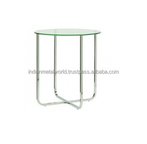 Mesa auxiliar de metal de forma redonda con color dorado Artículos decorativos para el hogar Suministros de Indian Metal World - Product Image 4