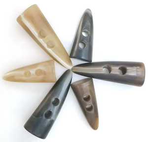 Custom Made 50mm Natural Style Horn Resin <b>Toggle</b> <b>Button</b> Fashionable 2-Holes Snap for Coat Pattern Metal Decoration Washable - Product Image 4