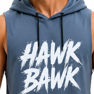 Camiseta sin mangas con capucha para hombre, diseño de tela premium, secado rápido, poliéster tejido, estilo deportivo, sin mangas, ideal para el gimnasio, ajuste cómodo para hombre - Product Image 4