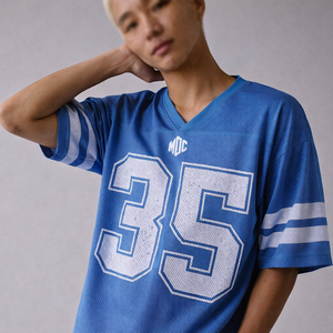 Maillot de football américain personnalisé style Y2K pour hommes, respirant, en maille polyester, manches courtes, tenue d'équipe, service OEM, vente en gros, USA - Product Image 2