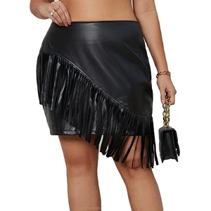 Jupes Courtes en Cuir Décontractées pour Femmes, Couleur Unie, Légères, Grandes Tailles, Écologiques, Logo Personnalisé, Été, Marque Privée - Product Image 5