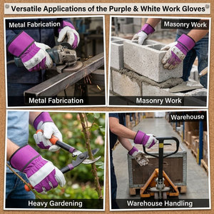 Gants de sécurité en cuir de vachette grainé de haute qualité, doux et confortables, pour la protection des mains dans le secteur de la construction - Product Image 3