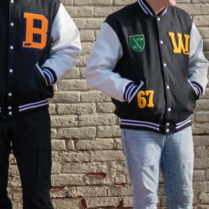 Custom OEM Men's Unisex Jackets Pockets Baseball <b>Coats</b> <b>Zipper</b> Quilted Polyester Bomber Jacket Men Varsity Jacket - Product Image 3