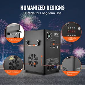 เครื่องพ่นประกายไฟเย็นแบบพกพา 700W ระบบ DMX ขั้นสูง ตัวควบคุมดอกไม้ไฟ ปรับความสูงได้ 6.6-16.4 ฟุต ไฟเวทีหน้าจอ LED - Product Image 5