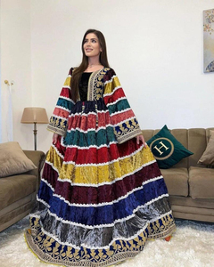 Traditional Afghan Kuchi Bridal Dress Massive Flare And Intricate Hand Stitched Tribal <b>Embroidery</b> Women Afghan Kuchi Dresses - Product Image 2