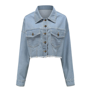 Idées de tenues pour femmes avec veste en jean premium 2026, style streetwear, tendance Y2K, coupe oversize, chic, écologique, respirant, lavage vintage - Product Image 2