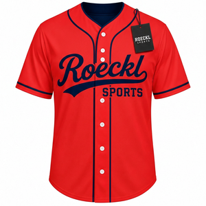 Maillot de baseball bicolore 100 % polyester personnalisé OEM/ODM pour homme, respirant, avec logo personnalisé, coupe athlétique - Product Image 1